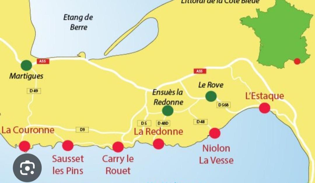 Les Hebergements De La Plage En Ville Martigues Bagian luar foto